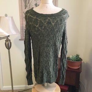 Moss Green Pointelle Sweater